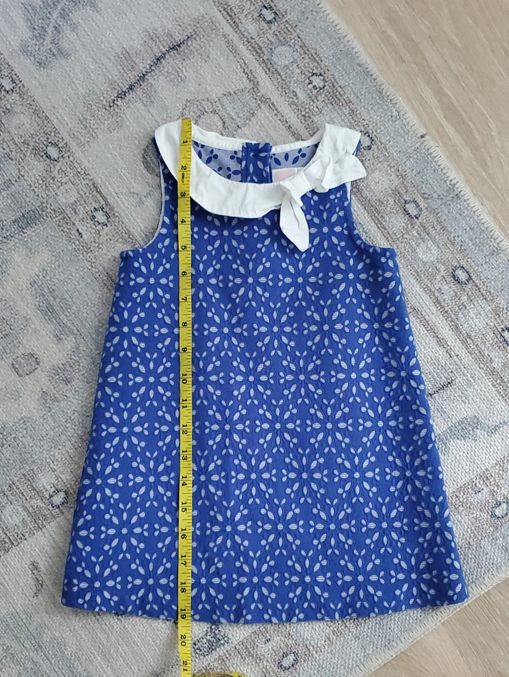 Janie and Jack Toddler Girls Blue White Floral Dress Sz2T